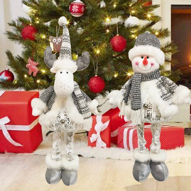

Merry Christmas Decor Dolls For Home Retractable Snowman Elk Doll Christmas Ornaments Xmas Noel Natal Navidad New Year Gift