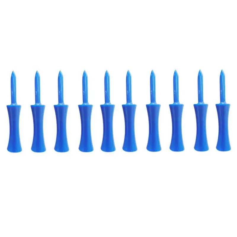 

10pcs Plastic Height Control Blue Golf Tees Tool Club Practice Outdoor Training Sports
