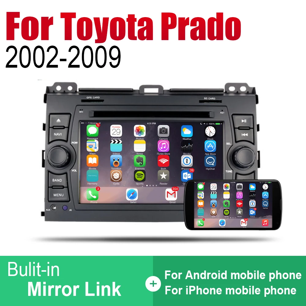 Автомагнитола ZaiXi 2 Din для Toyota Prado 2002 ~ 2009 GPS-навигация BT Wi-Fi карта мультимедийная