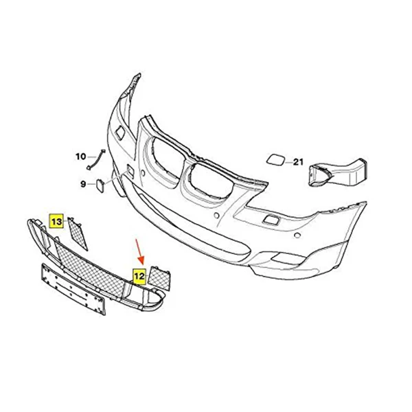 Автомобильная передняя решетка под решетку левая M спортивная сумка для 2003 2010 BMW