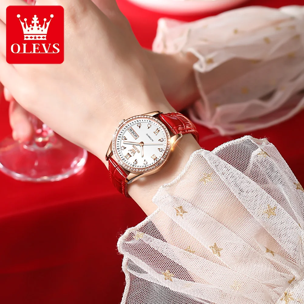 OLEVS Brand Classic Ladies Mechanical Watch 2021 Fashion Ladies Ceramic Watch Ladies Dress Watch Luxury Sports Waterproof Clock enlarge