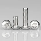 Винт с головкой и кнопкой, винт с шестигранным отверстием, круглая сковорода, метрическая резьба, болты с шестигранным отверстием в форме гриба, 304 нержавеющая сталь M5 M6 M8
