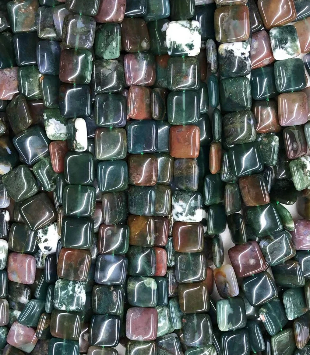 

Wholesale Natural Indian Agate Bead 20mm Square Gemstone Loose Beads For Jewelry Making,1strand 15.5"