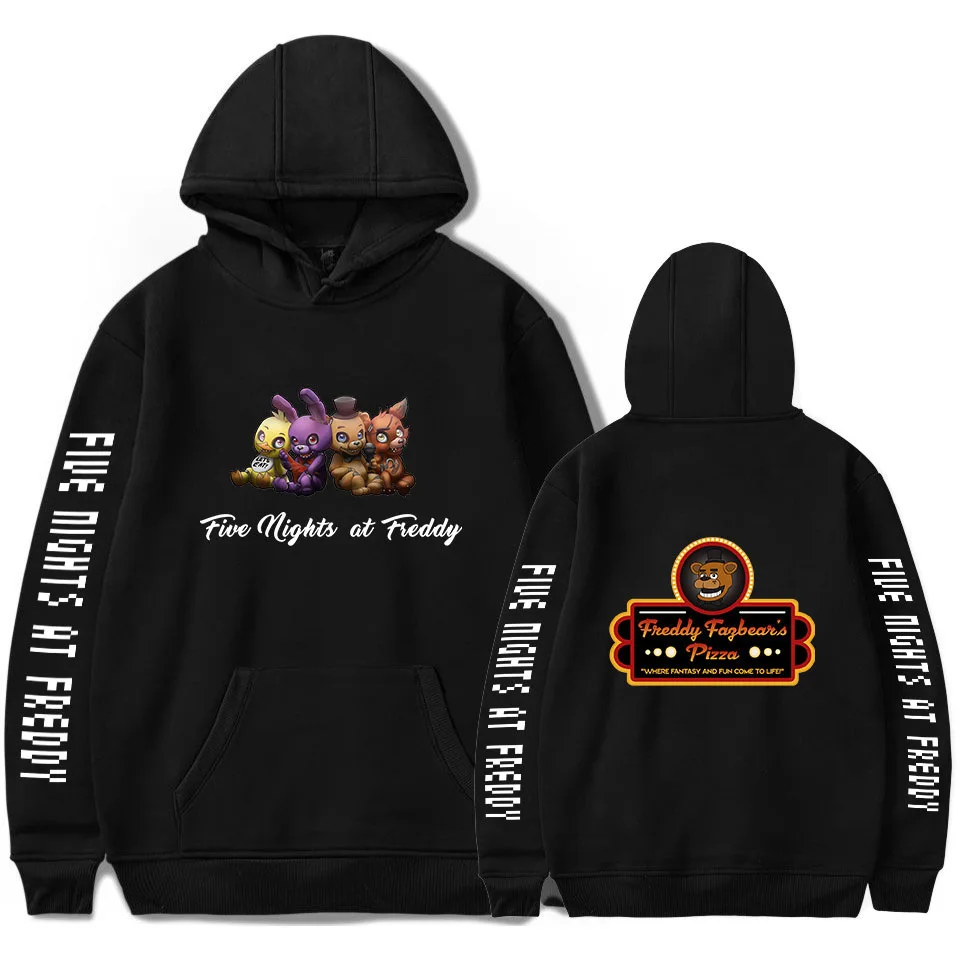 Толстовка Fnaf женская с мультяшным медведем свитшот надписью Five Nights At FNAF худи в