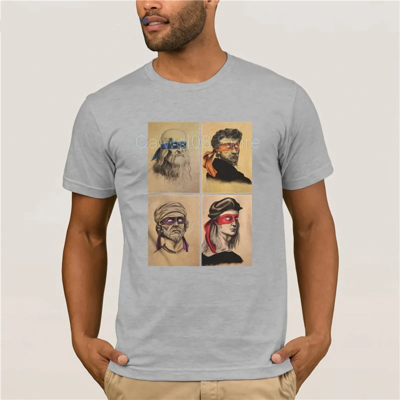 Футболка мужская короткая модная спортивная майка с принтами черепашек-ниндзя