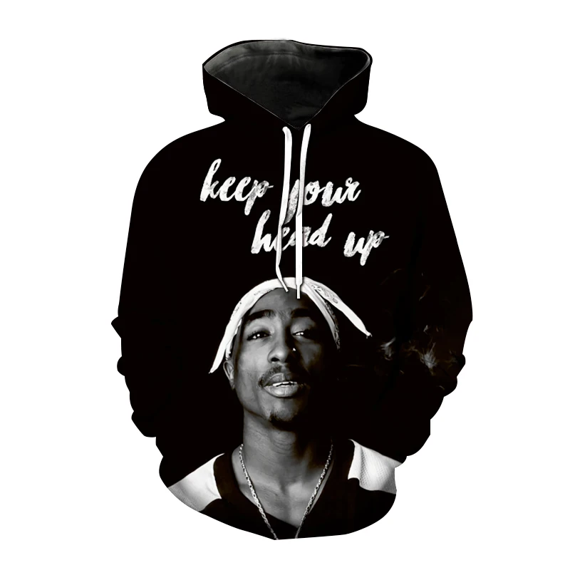 2PAC 3D Print Hoodies Hip Hop Rapper Streetwear Men Women Fashion Hooded Sweatshirts Pullover Hoodie Trendy Tupac Male Hoodies
