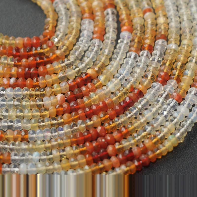 12 8 дюйма натуральный мексиканский огненный опал лица Abacus 4 2 3. 3 мм|Бусины| |