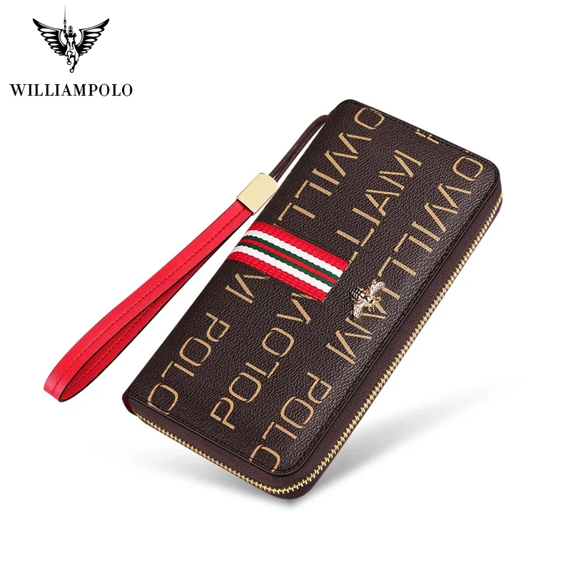WilliamPolo Для женщин кошельки с застежкой молнией Кошелек держатель для карт в стиле
