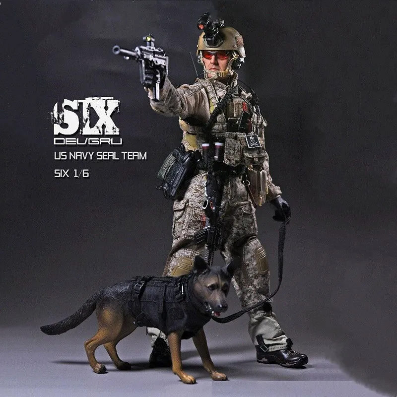 Театр 1/6 весы Коллекционная американские военные Seal Team солдат пистолет K9 фигурку