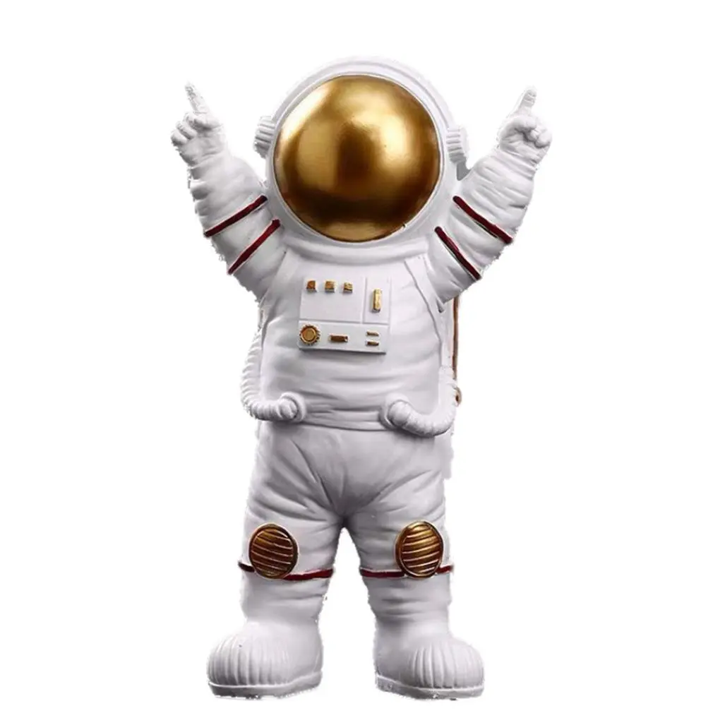 

Resin Astronaut Figurines Fashion Spaceman With Moon Sculpture Decorative Creative Gift Miniatures Cosmonaut Statues