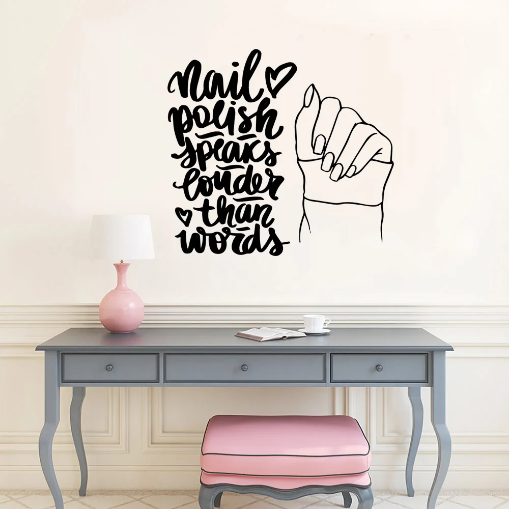 Творческий маникюрный салон переводная наклейка Съемная виниловая панно для