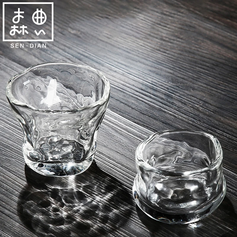 SENDIAN японский стиль утолщенная стеклянная чайная чашка ручной работы прозрачное