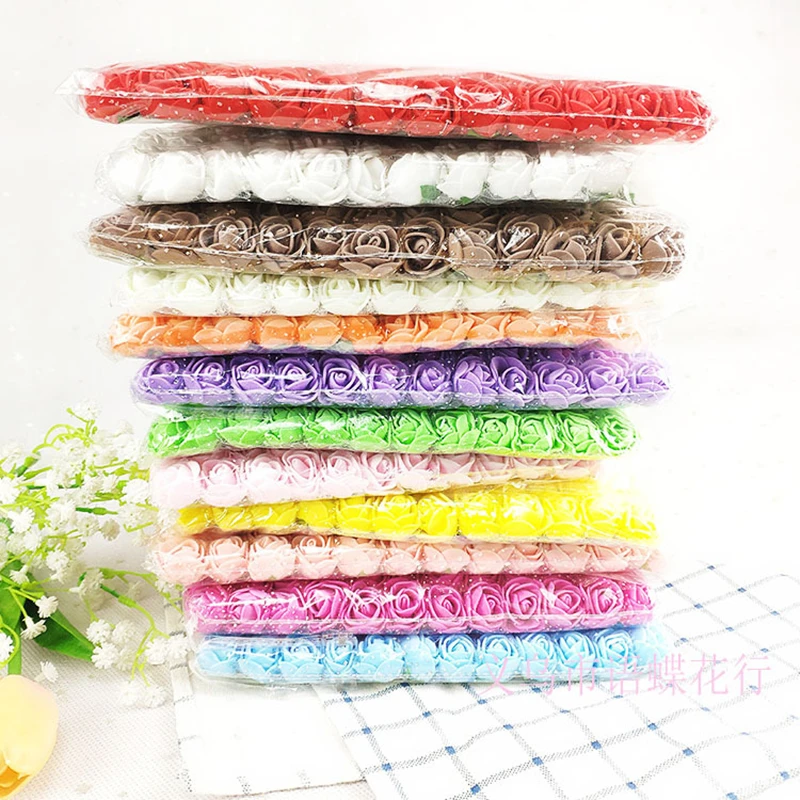 144 шт Мини ПЭ Пена розы искусственный цветок букет свадебный украшение