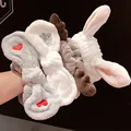 Повязка для волос для мытья лица, мягкая теплая повязка на голову из кораллового флиса с бантом и ушками животных для женщин и девочек, тюрбан, модные аксессуары для волос