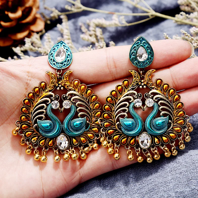 Женские медные серьги-подвески Crazy Feng индийские серьги цыганские в стиле бохо