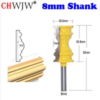 chwjw 1pc 8mm shank large elaborate chair rail molding router bit line knife tenon cutter for woodworking tools