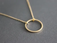 10 hollow simple dainty geometric circle shape pendant necklace open outline eternity circle round necklace jewelry woman gift