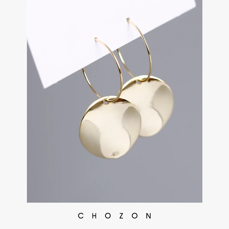 С защитой от холодного ветра круглой формы волнистые серьга в форме диска S925