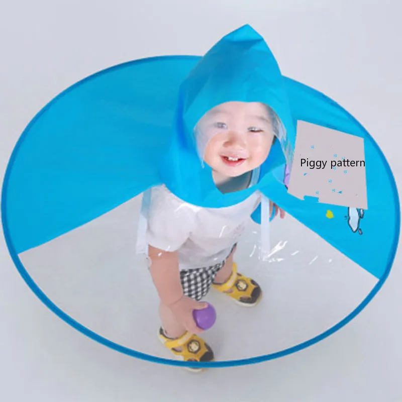 Милый дождевик детский с мультяшной уткой Детская шапка-зонтик в виде НЛО