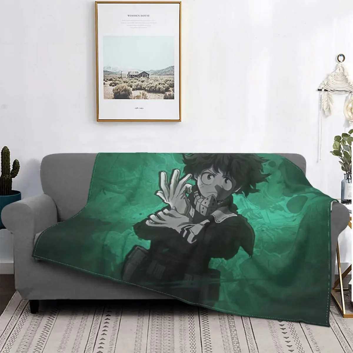 

Одеяло из фланели в стиле аниме для подростков с надписью «My Hero Академия» Midoriya Izuku, весна-осень, сохраняющее тепло, зимнее постельное белье