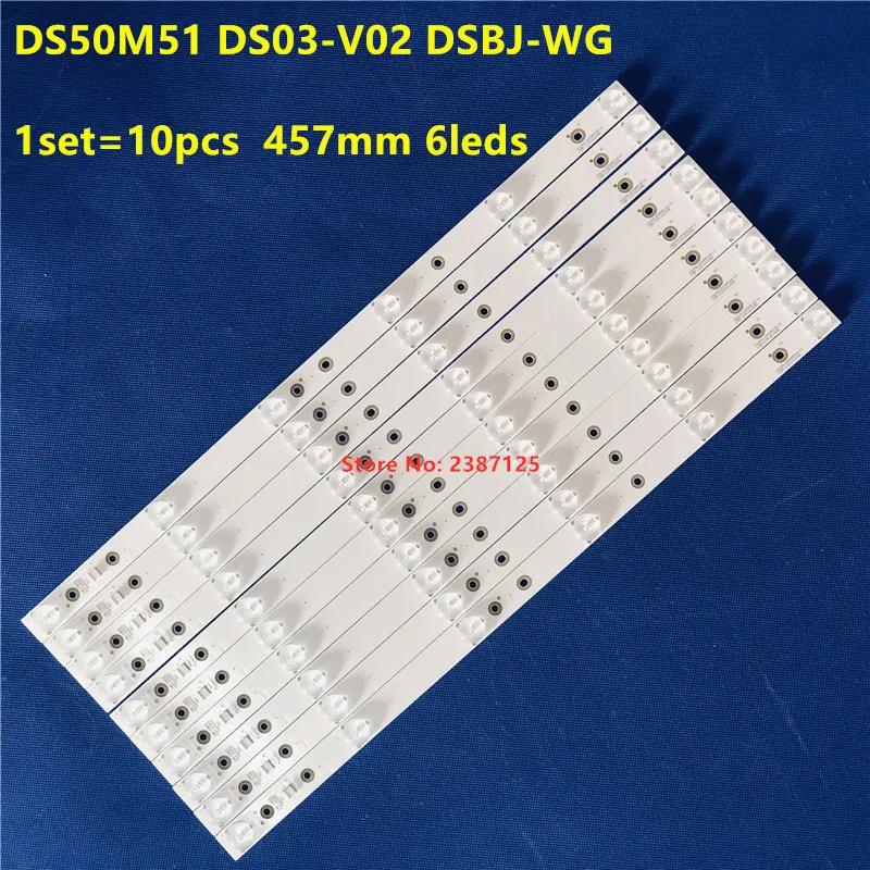 10 шт./комплект светодиодный светодиодная подсветка для shivaki STV-50 13 DS03-V02 202006-DS50M5100-01