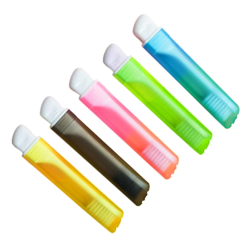 

Portable Folding Toothbrush Travel Tooth Brush Set Creative Tooth Clean Tool Plastic Container Bathroom Accessories