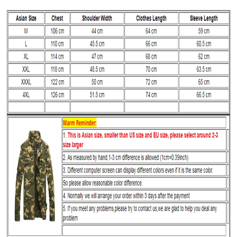 

New spring and autumn quality camouflage military jacket men's slim cotton men's camouflage military coat fashion Masculino outd