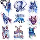 Виниловые наклейки для одежды, с рисунком животных, жирафом, волком, совой