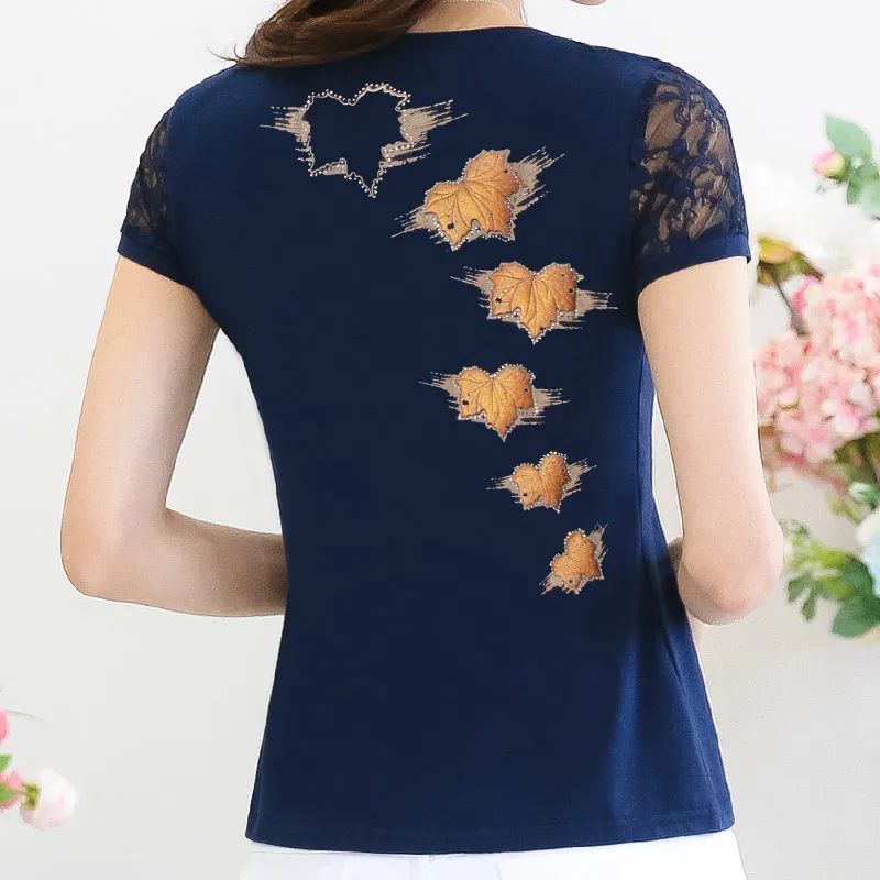 Футболка женская с принтом Стразы топ со стразами одежда для женщин лето