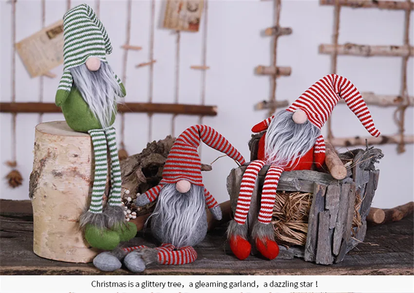 Рождественские украшения Санта-Клауса, снеговика, лося, кукла без лица, Шведский гном, плюшевая кукла, вечерние украшения для дома, подарок на год