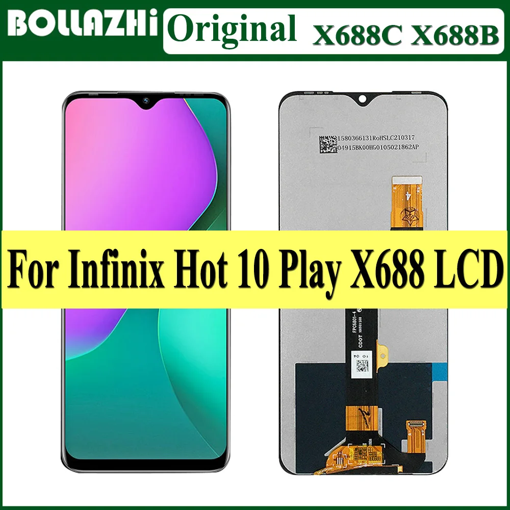 Оригинальный X688 для Infinix Hot 10 Play ЖК-дисплей 6 82 дюйма кодирующий преобразователь