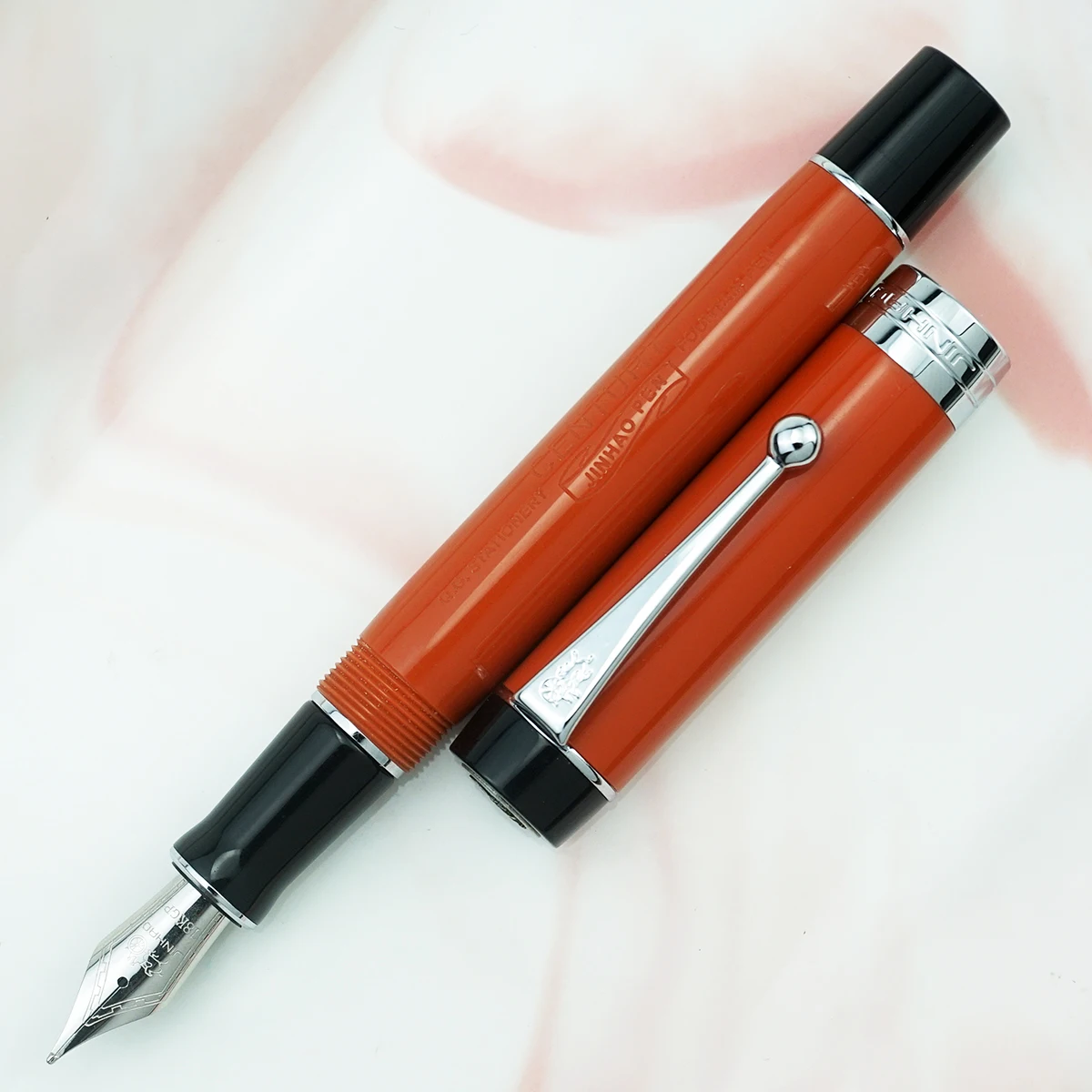 Jinhao 100 Centennial каучуковая перьевая ручка красная с логотипом EF/F/M/изогнутое перо