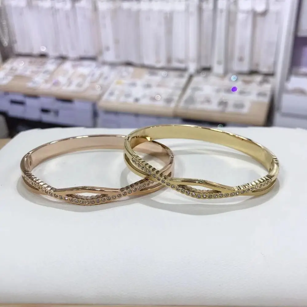 Полые тонкие браслеты с римскими цифрами и буквами из нержавеющей стали