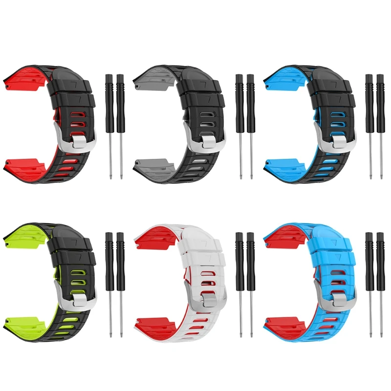 

Smartwatch Wristband Soft Silica Replacement Watchband Sport Strap Bracelet Loop Compatible with Garmin-Forerunner 920XT