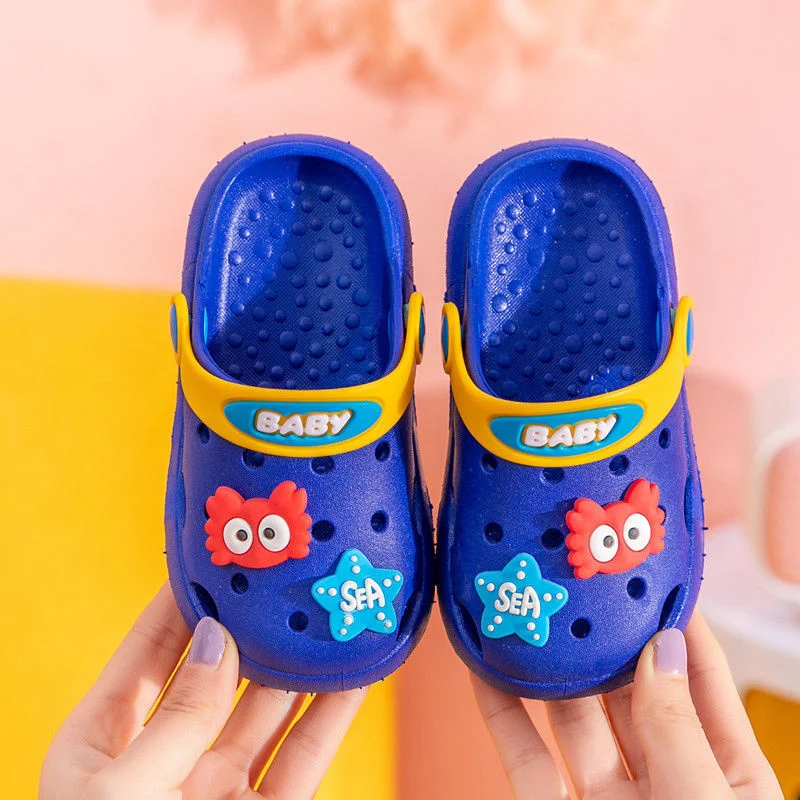 

Children's Hole Shoes Slippers Boys And Girls Anti Slip Soft Sole Indoor Anti-collision Baby Cool platforms garden
