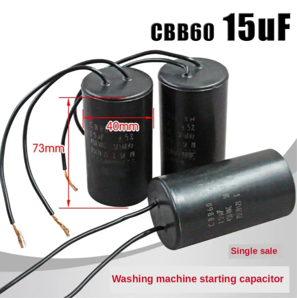 

1 шт. 15 мкФ CBB60 CD60 450V конденсатор для стиральной машины сушильный стартовый конденсатор двигателя