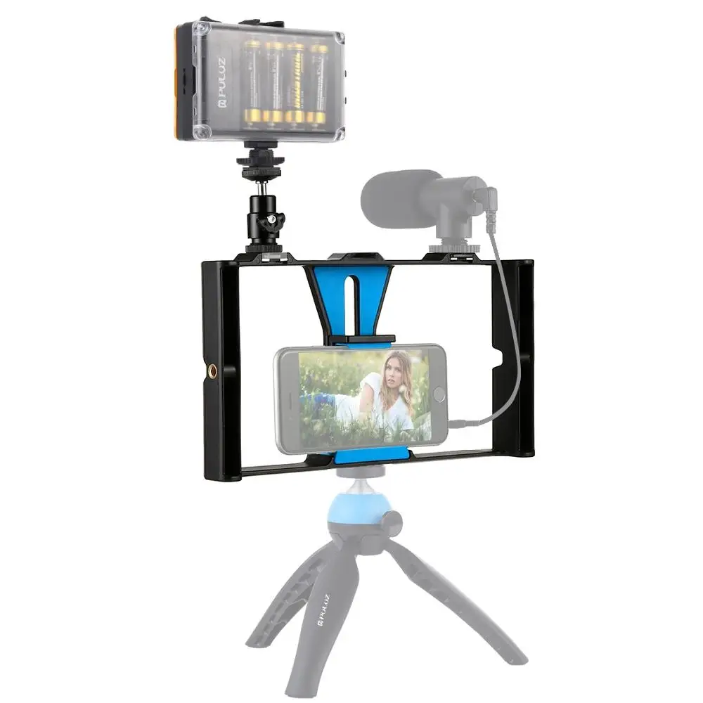 PULUZ Smartphone Video Rig Kits Filmmaking Recording Handle Stabilizer Bracket For iPhone X 7 8 Plus 4 in 1 Rig Kits