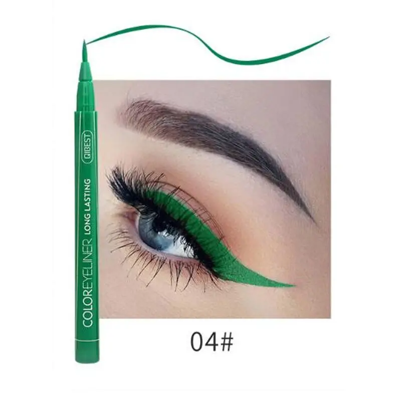 4 1Pcs Cat Eye Color Eyeliner Makeup Waterproof Neon Liquid Eye Liner Pencil Pen Make Up Comestics Long-lasting Black Makeup Tools - Цвет: 4