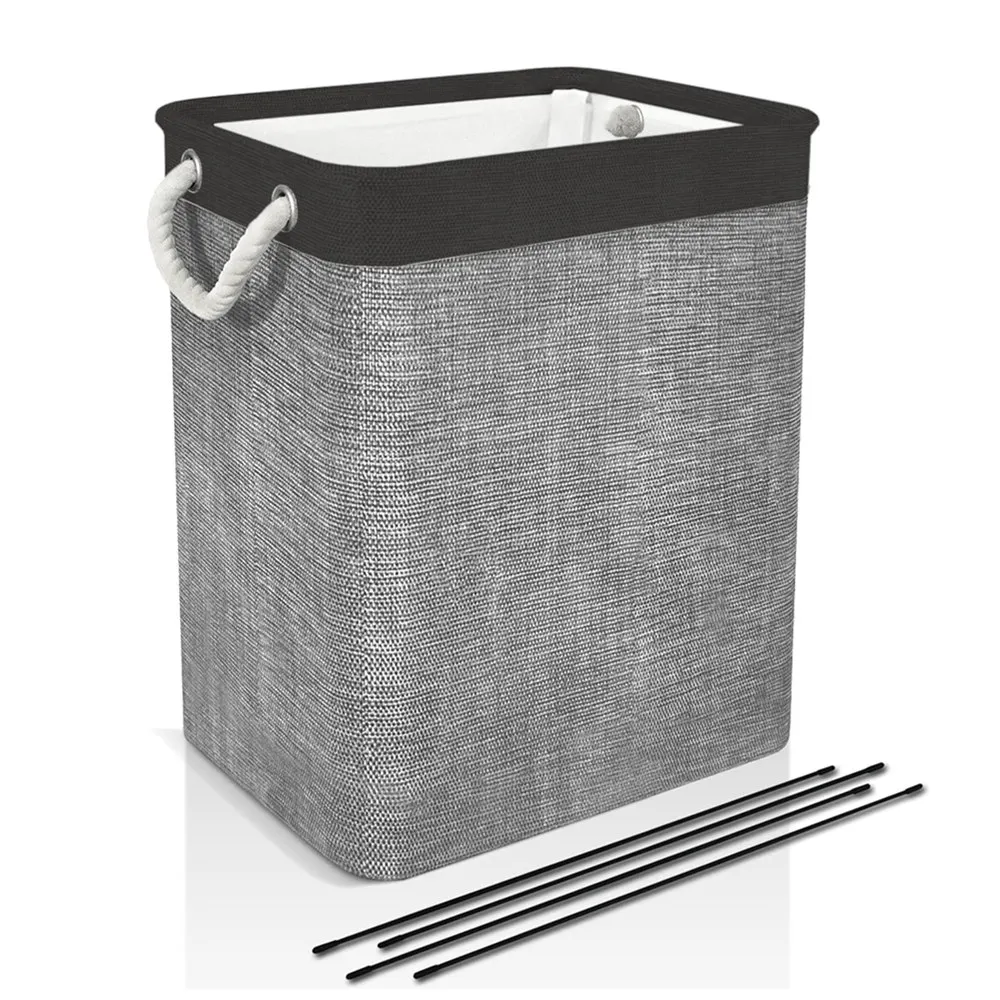 

Large Laundry Basket with Handles Brackets Tall Hamper Collapsible Washing Bedroom Dorm Clothing Dirty Clothes Storage Basket