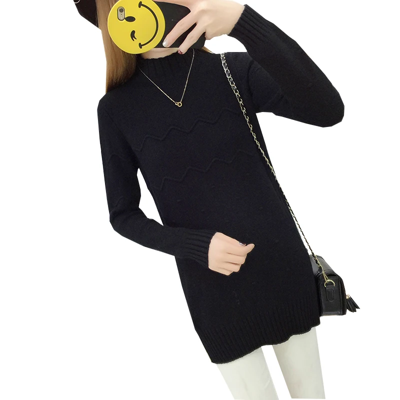 New Plus Size Autumn Winter Women's Sweater 2021 Long-Sleeved Casual Warm Half-High Collar Loose Elasticity Lady | Женская одежда
