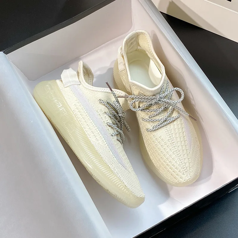 Discoloration Тканевая обувь Новинка лета 2020 дышащая сетчатая женские кроссовки