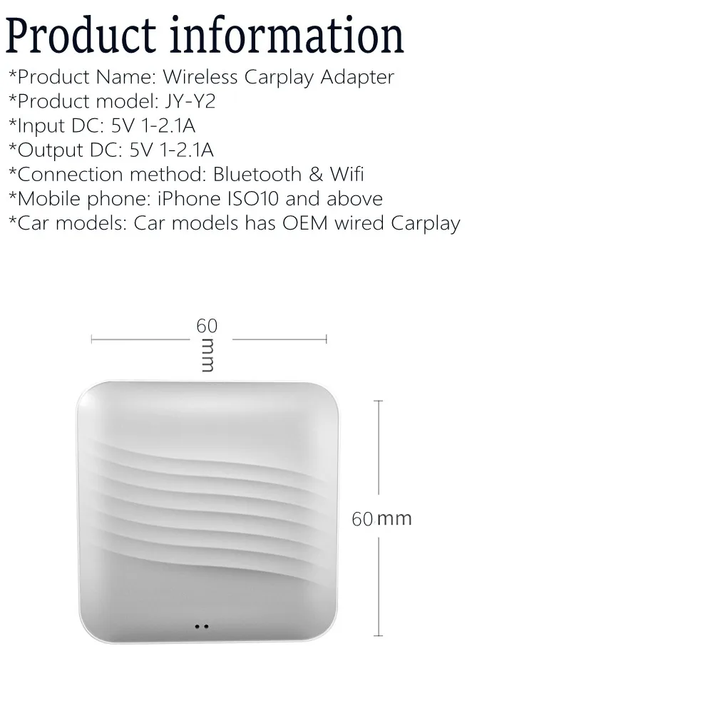 

BROxiongdi Apple Wireless Carplay Activator Dongle IOS 14 Adapter For Audi VW Volvo Porsche Benz Peugeot Porsche Toyota Mazda