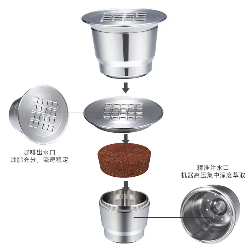 Многоразовые капсулы для кофе многоразовые фильтры из нержавеющей стали чашка
