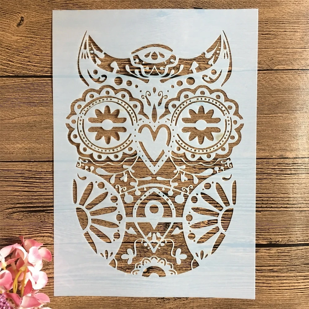 

A4 29cm Mandala Owl DIY Layering Stencils Wall Painting Scrapbook Coloring Embossing Album Decorative Template