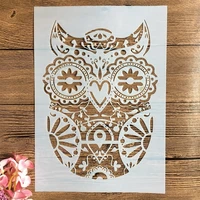 a4 29cm mandala owl diy layering stencils wall painting scrapbook coloring embossing album decorative template