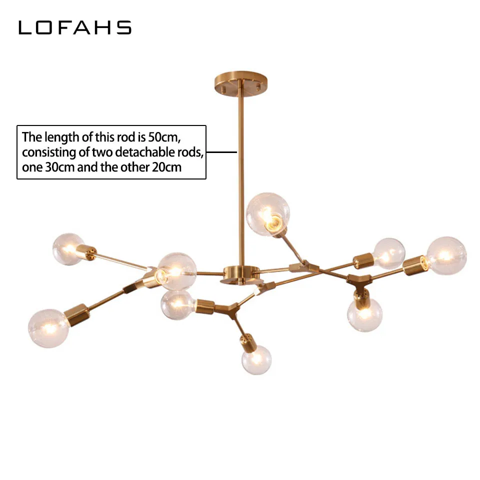 

Modern luxury chandeliers for dining living room bedroom salon loft Deformable chandelier lighting Golden Black lamp fixture