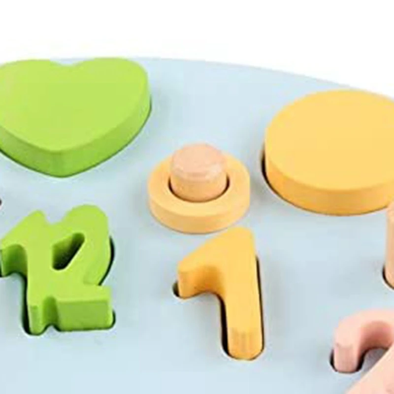 

1 Set Wooden Toys Baby Toys Early Education Teaching Aids Digital Clock Count Geometric Shape Matching Math Toys