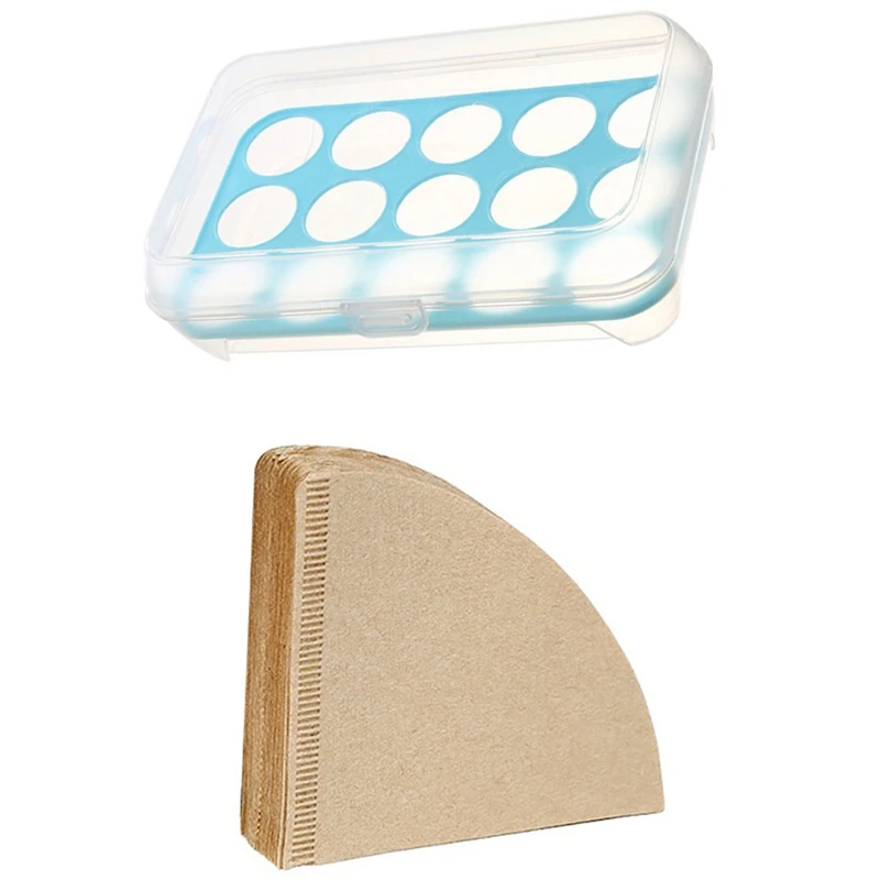 Лоток для яиц холодильника 15 лоток держатель с крышкой (синий) и горячий V60 фильтр