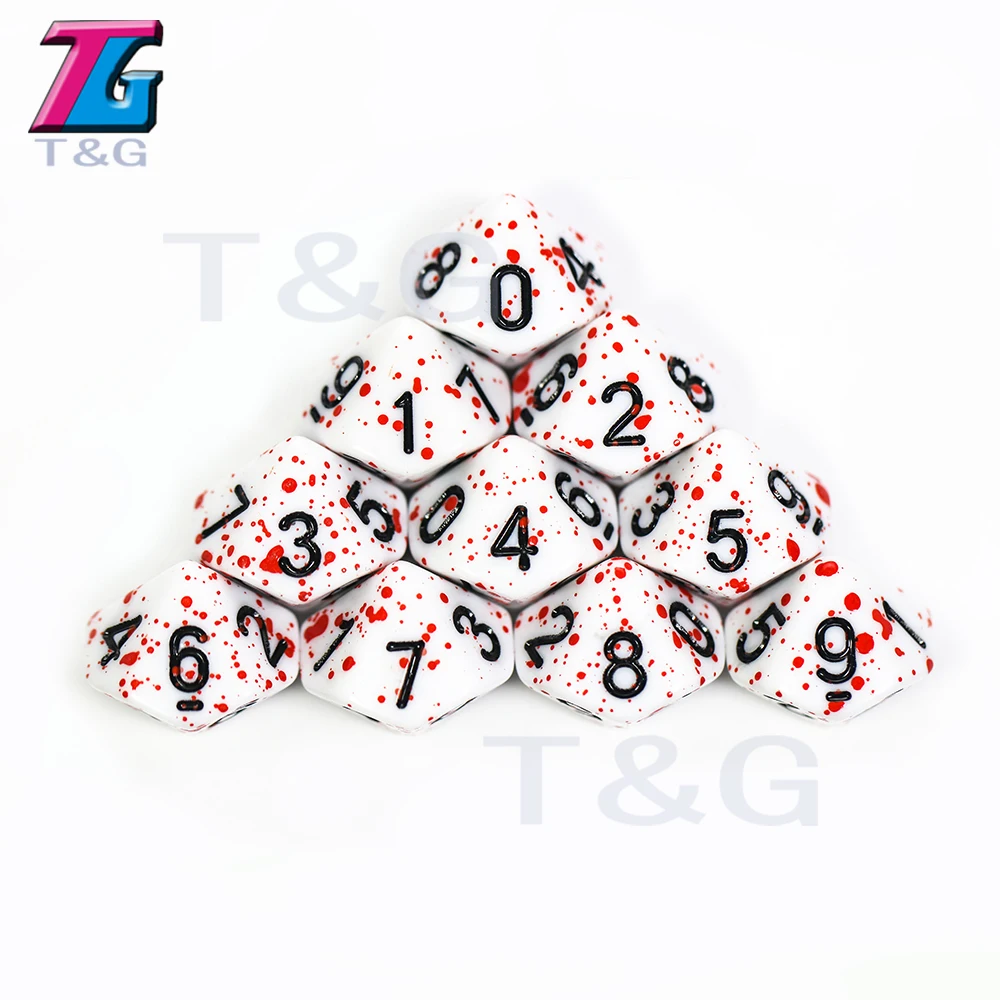 T & G 10 шт./компл. многогранные D4 D20 многосторонние игральные кости DND игры для