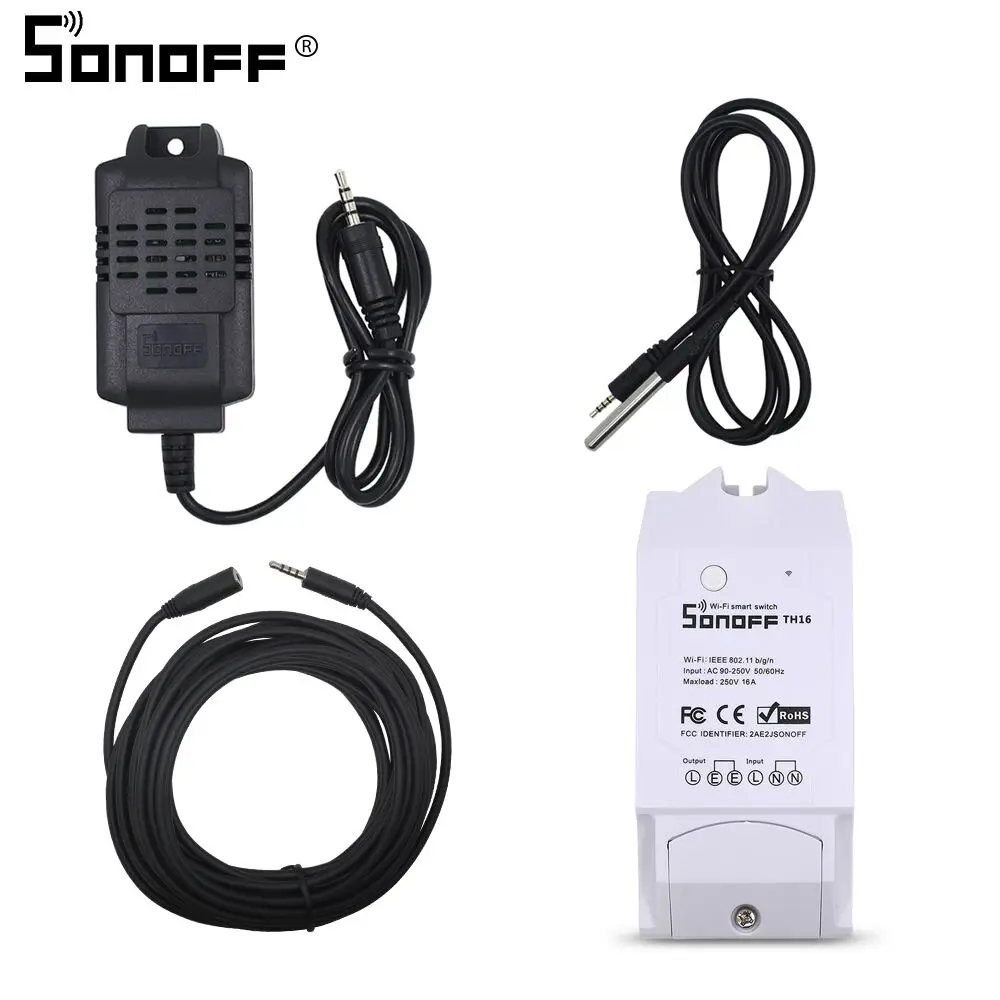 Th16 and all SONOFF TH16 Wifi переключатель SI7021 DS18B20 датчик AL560 расширение мониторинга температуры и влажности Зонд 15A таймер Google Home Alexa - Комплект: Th16 and all